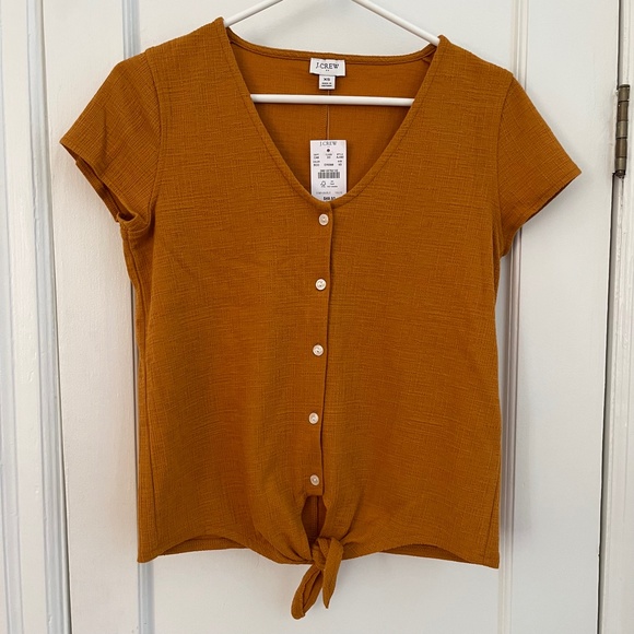 J. Crew | Textured tie-front top - Picture 2 of 4